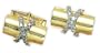 14k Solid Gold & Diamond Kiss Cufflinks - CL216