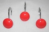 Color Rounds Shower Hooks Set of 12 - Red