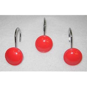 Color Rounds Shower Hooks Set of 12 - Red