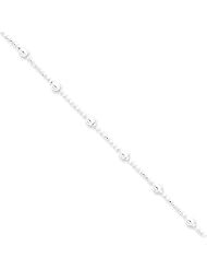 .925 Sterling Silver 1mm Diamond-cut Beaded Chain