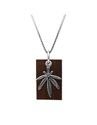 Sterling Silver Cannabis Leaf Necklace Pendant and Box Chain