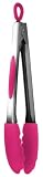 Orka 12-Inch Stainless and Silicone Tongs, Raspberry