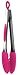 Orka 12-Inch Stainless and Silicone Tongs, Raspberry