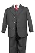 Toddler & Infants Deluxe Black Dress Suit 5-pc Complete Outfit with Vest, Dress Shirt, Colorful Coordinating Tie