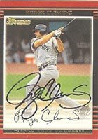 Roger Clemens, New York Yankees, 2002 Bowman Autographed Card