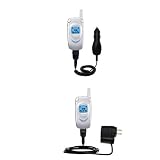 Essential Kit for the Samsung SGH-A800 - includes Car and Wall Charger with Rapid Charge Technology - Gomadic Brand w/ TipExchange Technology