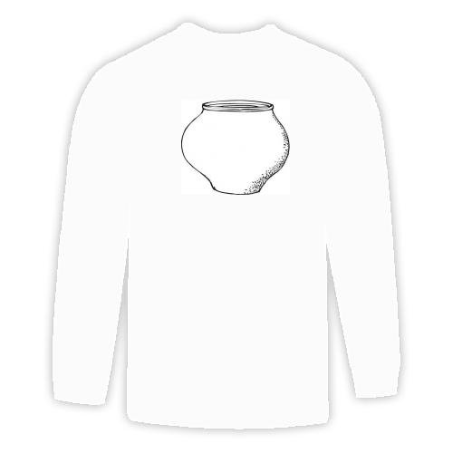 Long Sleeve T-shirt with pottery, “black and white”, pot, vessel, Europe, container, Norway, jar X-Large White