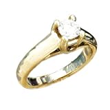 14K Yellow Gold .50 CT Fancy Set Diamond Solitaire Ring