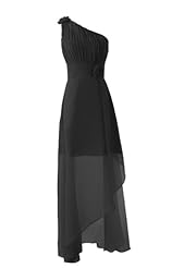 Asymmetric One Shoulder Chiffon Cocktail Floral Print Evening Dress/Homecoming Dress/Bridesmaid Dress/Prom Dress/Party Dress 