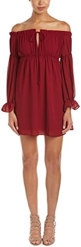 Dee Elle Womens Dee Elle Off-The-Shoulder Ruffle A-Line Dress, S