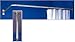 L-shaped Shower Rod Set w/ Ceiling Brace- Polished Chrome