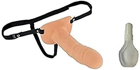 Hollow Strap on Harnesses Assist 6.5 Inch Toy with Adjustable Buckles for Women and 0.65 Oz Lube
