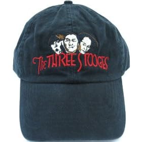Three Stooges Faces Fine Embroidered Black Hat