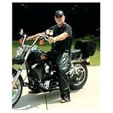 Diamond Plate&trade; Rock Design Genuine Buffalo Leather Motorcycle Chaps