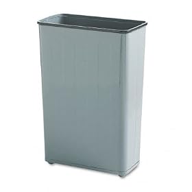 Trash Container, Steel, Rectangle, 24 Gallon, Gray URIWB96RGY by United Receptacle