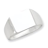 Sterling Silver 11x13mm Solid Back Signet Ring
