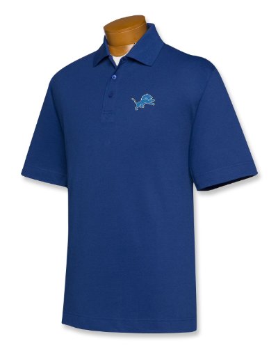 NFL Detroit Lions Men's B and T DryTec Championship Polo, Tour Blue, X-Big