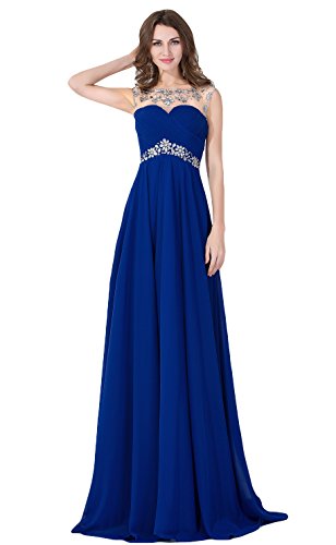 Babyonline Cap Sleeve Rhinestones Long Evening Dress 2015 Prom Gown ZS-CPS073
