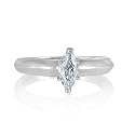 Sterling Silver Ring 0.7ct Marquise Cubic Zirconia CZ Solitaire Engagement Ring