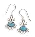 Sterling Silver Scroll Design French Wire Earrings With Turquoise
