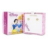 14K Gold Walt Disney Childrens Open Heart Earrings