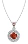 10k White Gold, January Birthstone, Garnet and Diamond Pendant