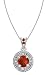 10k White Gold, January Birthstone, Garnet and Diamond Pendant