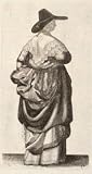 2.75 inch x 2 inch (7.5 x 5cm) Acrylic Fridge Magnet Wenceslaus Hollar - Lady with hat with wide brim