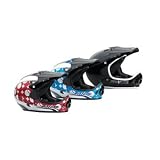 Pryme US Full Face Helmet, - XXS/XS (48-52cm), Blue/White, Graphic