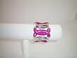 Fashion BOLD Bracelet Stretch Fushia and Silver