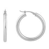 Charles Garnier White Gold Hoop Earrings