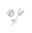 Sterling Silver 5mm Round Clear CZ Earrings