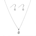 Sterling Silver Pearl Pend Neck & Earings White - 18"