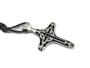 Sacred Cross, Love Stronger Than Steel, Pewter Pendant with Adjustable Cord Necklace