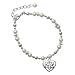 Silver Celtic Knot Heart Czech Pearl Beaded Charm