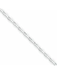 Genuine .925 Sterling Silver 1.5mm Beveled Oval Cable Chain 24 Inch Length 4.2 Grams. 100% Satisfaction Guaranteed.