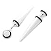 Solid White - Acrylic Fake Tapers - Cheaters - 0G Gauge - 8mm