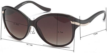 Polar Solar Women's UV Protection Polarized Round Sunglasses with Wavy Arm,Gift Idea (Tortoise Frame+Tortoise Arm+G.Brown Lens)