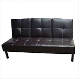 Click Clack Faux Leather Sofa in Brown Click Clack Faux Leather Sofa in Brown