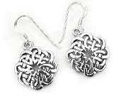 Starburst Celtic Knot Round Sterling Silver Earrings