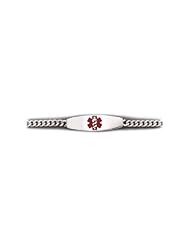 Sterling Silver Medical Alert ID Curb Chain Bracelet - Length 8 Inch