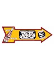 From Amazon.com. Click for details:
 Pepsi-Cola Metal Arrow Sign (27x9) Pepsi-Cola Metal Arrow Sign (27x9)
