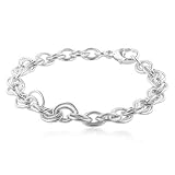 Sterling Silver Oval Interlink Bracelet 7.5