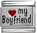 Clearly Charming Heart My Boyfriend Red Heart Laser Italian Charm