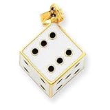 14K Enamel Dice Pendant