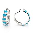 Rhodium Plated Brass with Aqua Marine Synthetic Turquoise Earrings, Weight: 18.20gm Rhodium Plated Brass with Aqua Marine Synthetic Turquoise Earrings, Weight: 18.20gm