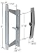 CRL Gray Handle Set 5-1/8 Screw Holes for Howard Doors