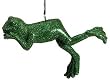 6.5" Princess Garden Green Merry Frog Glitter Christmas Ornament