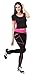 Neonysweets Womens Legging Sports Workout Tights Running Yoga Pants Black Rose L