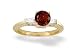 14K Yellow Gold Genuine Round Garnet and Diamond Engagement Ring